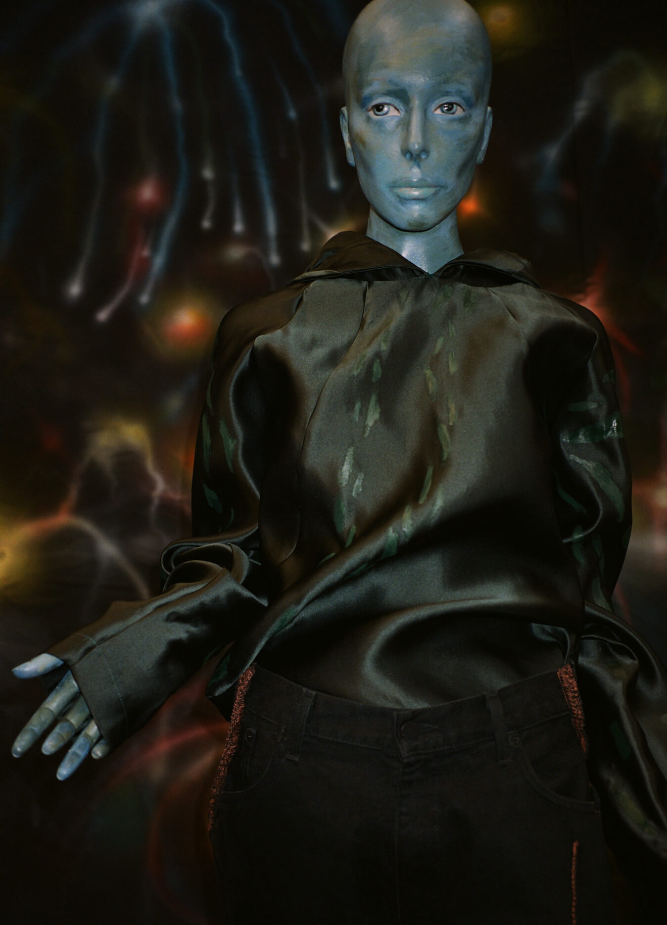 1fish 2swimming 3Robinsparkes 4blue person 5Magic  6Painted clothing 7painting 8art 9clock 10time 11 11:11