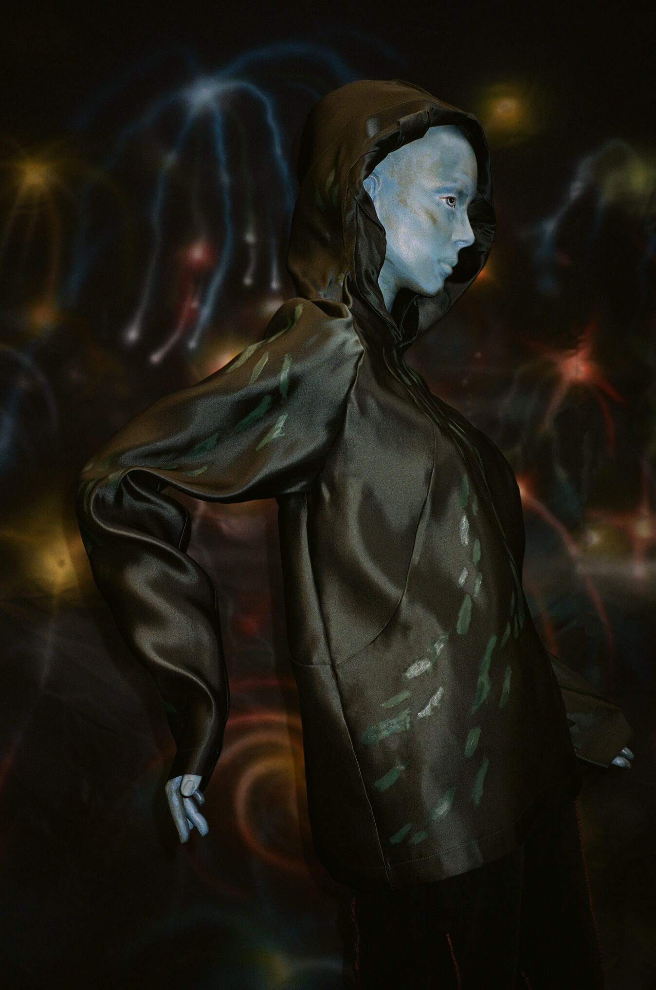 1fish 2swimming 3Robinsparkes 4blue person 5Magic  6Painted clothing 7painting 8art 9clock 10time 11 11:11