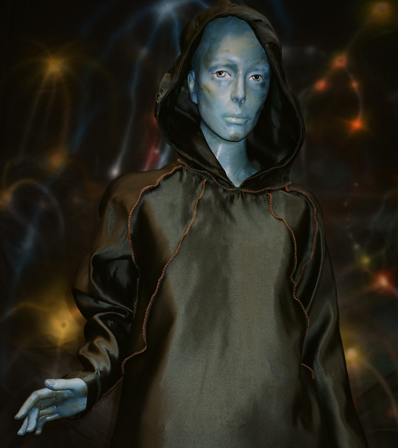 1fish 2swimming 3Robinsparkes 4blue person 5Magic  6Painted clothing 7painting 8art 9clock 10time 11 11:11